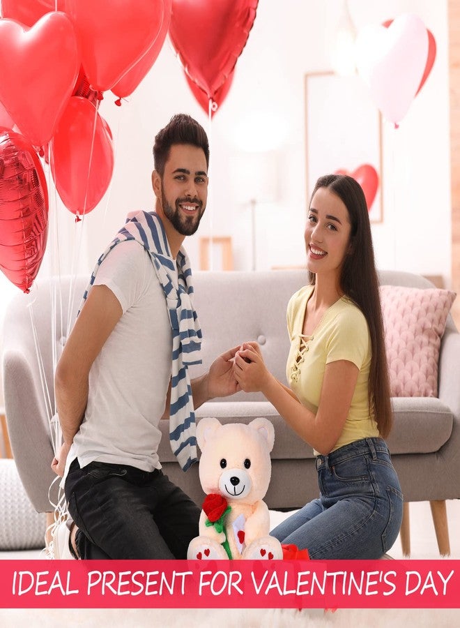 Chalyna 10 Inches Valentines Bear Stuffed Animal Gift Bear Toy with Rose Plush Stuffed Animal with Heart Rose Ositos Cariñositos Peluches for Girlfriend, for Valentines Birthday Festival Occasions - Image 5